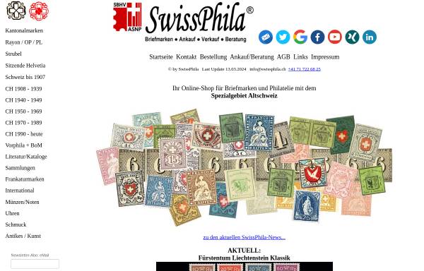 Vorschau von www.swissphila.ch, SwissPhila.ch [CH]