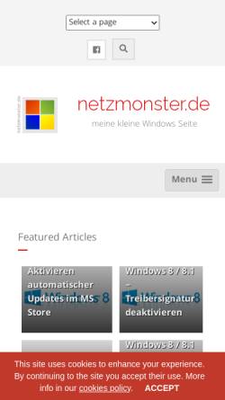 Vorschau der mobilen Webseite www.netzmonster.de, Netzmonster.de