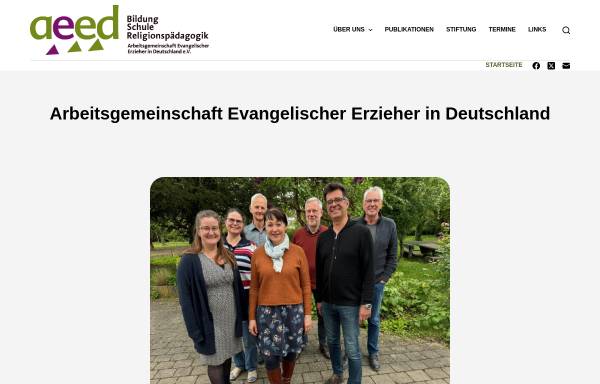 Vorschau von aeed.de, AEED Arbeitsgemeinschaft Evangelischer Erzieher in Deutschland e.V.