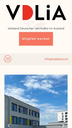 Vorschau der mobilen Webseite www.vdlia.de, VDLIA Verband Deutscher Lehrer im Ausland