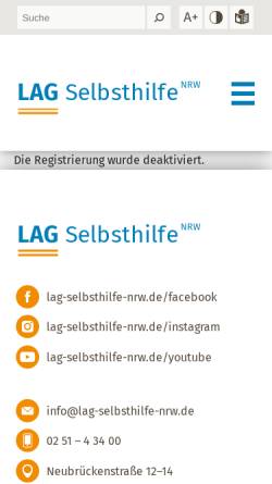 Vorschau der mobilen Webseite lag-selbsthilfe-nrw.de, Landesarbeitsgemeinschaft Selbsthilfe Behinderter e.V. (LAG SB NRW)