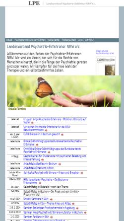 Vorschau der mobilen Webseite www.psychiatrie-erfahrene-nrw.de, Landesverband Psychiatrie-Erfahrener Nordrhein-Westfalen e.V. (LPE NRW)