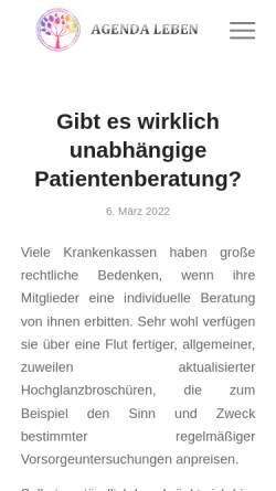 Vorschau der mobilen Webseite www.nrwpatienten.de, PatientInnen-Netzwerk Nordrhein-Westfalen