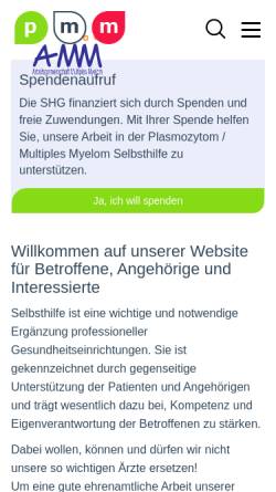 Vorschau der mobilen Webseite myelom-nrw.de, Plasmozytom / Multiples Myelom Selbsthilfegruppe NRW e.V.