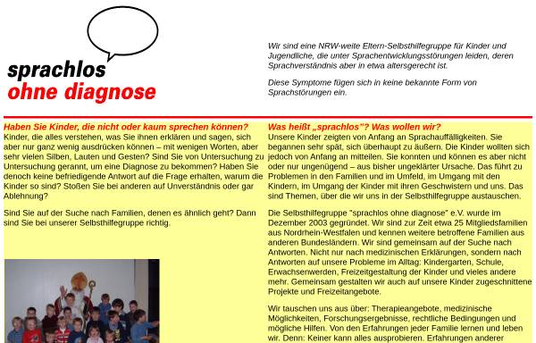 Vorschau von www.sprachlos-ohne-diagnose.de, Sprachlos ohne Diagnose