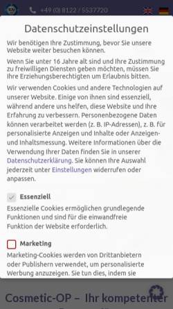 Vorschau der mobilen Webseite www.cosmetic-op.de, Plastische Operationen an der Universitätsklinik Pilsen