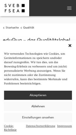 Vorschau der mobilen Webseite www.eduqua.ch, Schweizerisches Qualitätszertifikat für Weiterbildungsinstitutionen