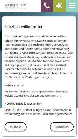 Vorschau der mobilen Webseite www.merkur-bank.de, Merkur Bank KGaA