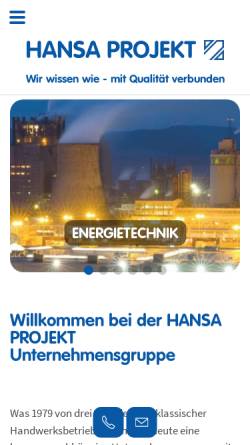 Vorschau der mobilen Webseite www.hansa-projekt.de, Hansa Projekt Elektrotechnik GmbH