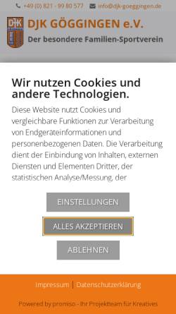 Vorschau der mobilen Webseite djk-goeggingen.de, DJK Göggingen e.V.