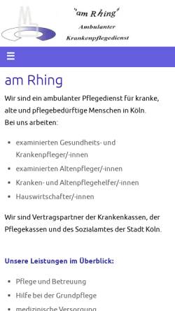 Vorschau der mobilen Webseite www.krankenpflegedienst-amrhing.de, Ambulanter Krankenpflegedienst 