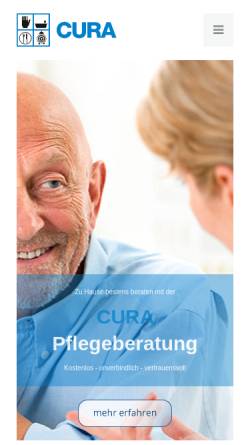 Vorschau der mobilen Webseite cura-koeln.de, CURA Köln - Ambulante Pflege und Pflegeberatung