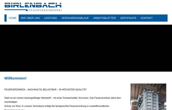 Vorschau von www.feuerverzinkerei.de, Feuerverzinkerei Birlenbach GmbH & Co. KG