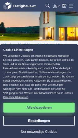 Vorschau der mobilen Webseite www.fertighaus.at, Fertighaus.at