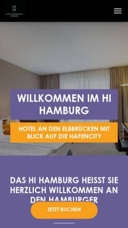 Vorschau der mobilen Webseite www.hi-hamburg.de, Holiday Inn Hamburg