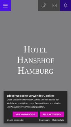 Vorschau der mobilen Webseite www.hansehof.com, Hotel Hansehof