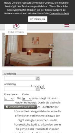 Vorschau der mobilen Webseite www.hotel-terminus-hamburg.de, Hotel Terminus