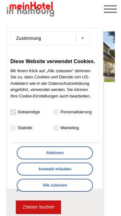 Vorschau der mobilen Webseite www.meinhotelinhamburg.de, Mein Hotel GmbH
