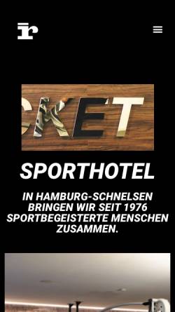 Vorschau der mobilen Webseite www.racketinn.de, Sporthotel Racket Inn