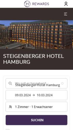 Vorschau der mobilen Webseite www.hamburg.steigenberger.de, Steigenberger Hamburg