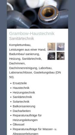 Vorschau der mobilen Webseite www.grambow-haustechnik.de, Grambow Haustechnik Sanitärtechnik