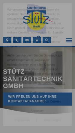 Vorschau der mobilen Webseite www.sanitaertechnik-stuetz.de, Knut Stütz Sanitärtechnik GmbH