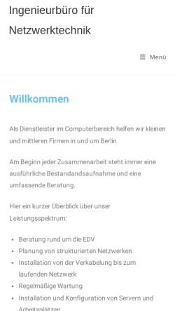Vorschau der mobilen Webseite www.ibfn.de, Ingenieurbüro für Netzwerktechnik