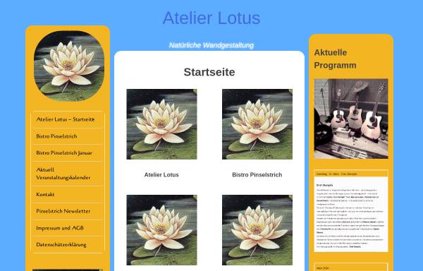 Vorschau von www.atelier-lotus.de, Atelier Lotus, Galerie mit Bistro