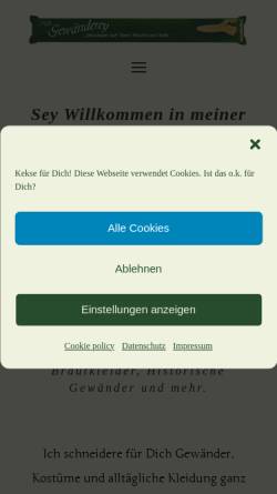 Vorschau der mobilen Webseite www.gewaenderey.de, Mels Gewänderey