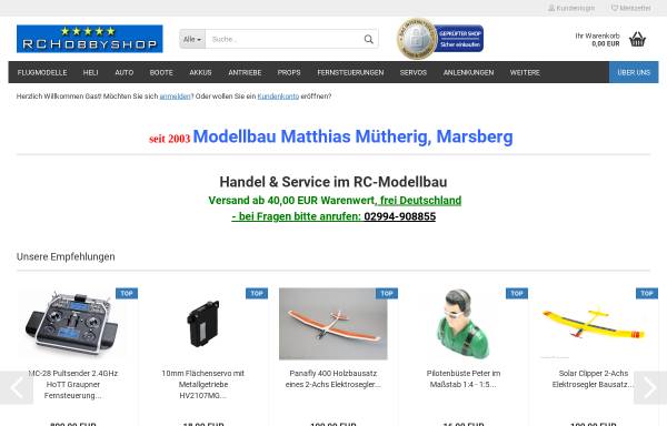Vorschau von www.rchobbyshop.de, Modellbau Matthias Mütherig