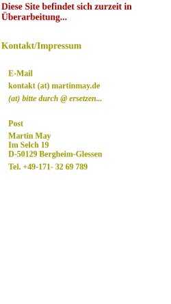Vorschau der mobilen Webseite www.martinmay.de, May, Martin