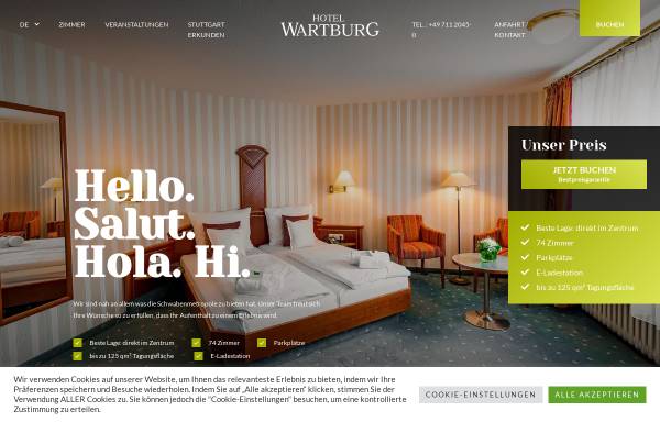 Vorschau von hotel-wartburg-stuttgart.de, Hotel Wartburg