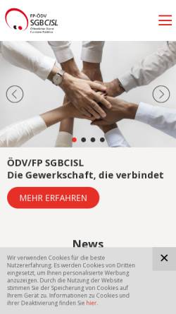Vorschau der mobilen Webseite www.sgb-cisl.it, Südtiroler Gewerkschaftsbund [SGB-CISL]