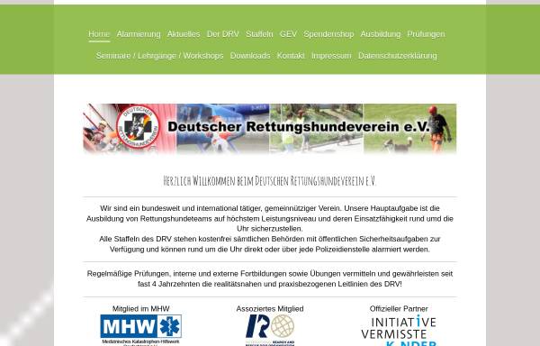 Vorschau von www.drv-rettungshunde.de, Deutscher Rettungshundeverein e.V.