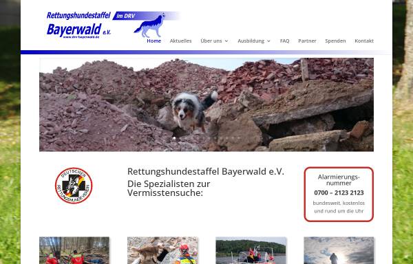 Vorschau von drv-bayerwald.de, Rettungshundestaffel Bayerwald e. V. im Deutschen Rettungshundeverein