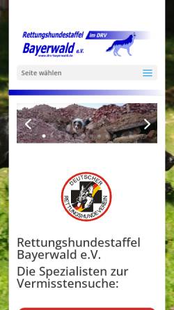 Vorschau der mobilen Webseite drv-bayerwald.de, Rettungshundestaffel Bayerwald e. V. im Deutschen Rettungshundeverein