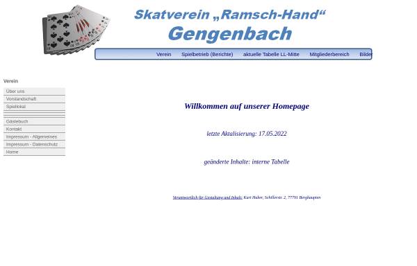 Vorschau von www.skatvereingengenbach.de, Ramsch-Hand Gengenbach e.V.