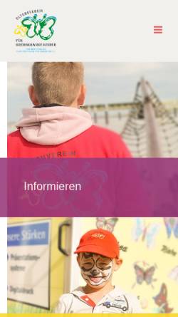 Vorschau der mobilen Webseite ev-krebskranke-kinder.de, Elternverein für krebskranke Kinder