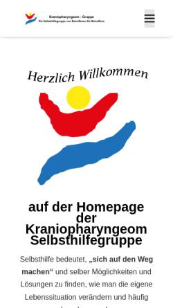 Vorschau der mobilen Webseite www.kraniopharyngeom.de, Kraniopharyngeom-Gruppe