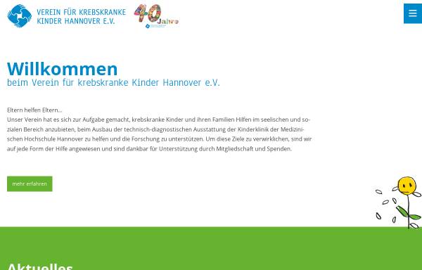 Vorschau von www.kinderkrebsbehandlung-hannover.de, Verein zur Förderung der Behandlung krebskranker Kinder Hannover e.V.