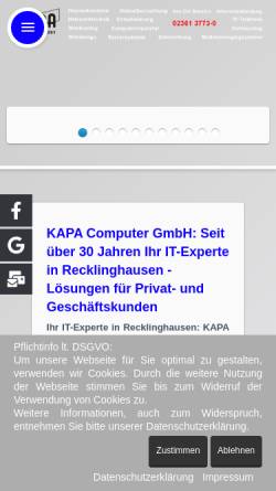 Vorschau der mobilen Webseite www.kapa.de, KAPA Computer GmbH