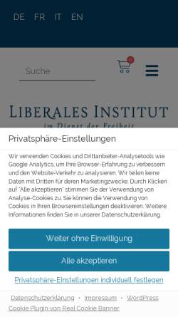 Vorschau der mobilen Webseite www.libinst.ch, Liberales Institut Schweiz