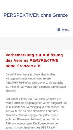 Vorschau der mobilen Webseite www.d-perspektive.de, Perpektive ohne Grenzen e.V.
