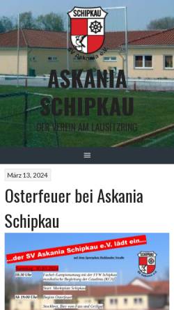 Vorschau der mobilen Webseite www.askania-schipkau.de, SV Askania Schipkau 1911 e.V.