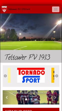 Vorschau der mobilen Webseite www.tfv1913.de, Teltower Fußball-Verein 1913