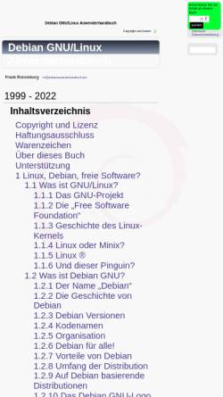 Vorschau der mobilen Webseite debiananwenderhandbuch.de, Debian GNU/Linux