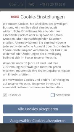 Vorschau der mobilen Webseite www.buchakademie.de, Akademie des deutschen Buchhandels