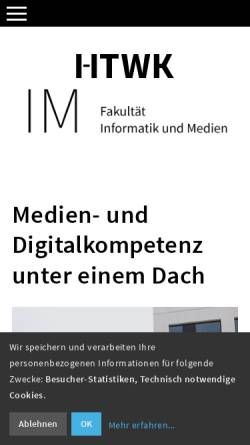 Vorschau der mobilen Webseite www.fbm.htwk-leipzig.de, Fachbereich Buch und Museum der Hochschule für Technik, Wirtschaft und Kultur