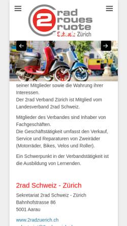 Vorschau der mobilen Webseite www.fmgvz.ch, Fahrrad- und Motorrad-Gewerbe-Verband des Kantons Zürich FMGVZ