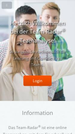 Vorschau der mobilen Webseite teamradar.de, Team-Radar